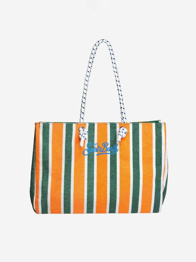 Mc2 Saint Barth Borsa Rigata In Spugna Con Ricamo