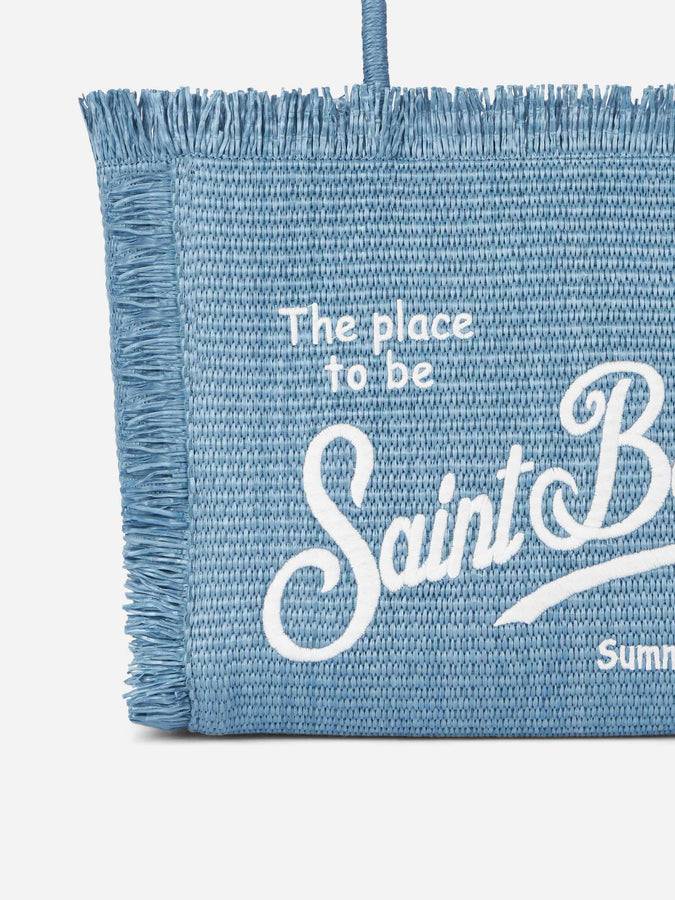 Mc2 Saint Barth Borsa Tote In Denim Vanity Straw