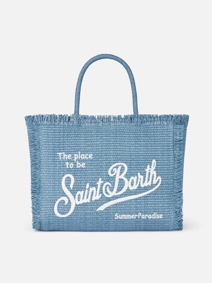 Mc2 Saint Barth Borsa tote in denim Vanity Straw
