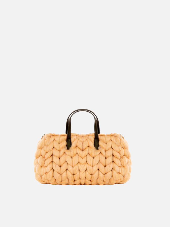 Mc2 Saint Barth Borsa Vivian Jumbo In Tricot Beige