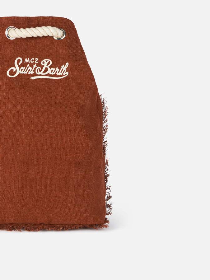 Mc2 Saint Barth Brown Boat Linen Backpack