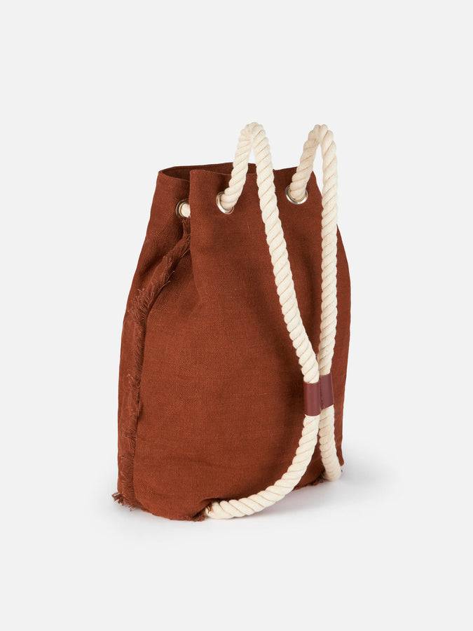 Mc2 Saint Barth Brown Boat Linen Backpack