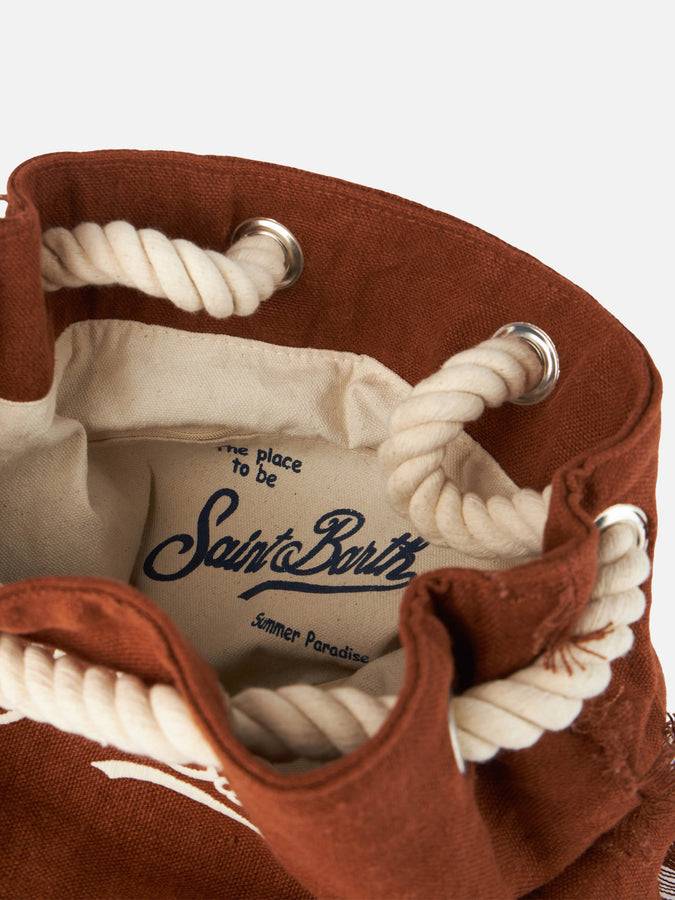 Mc2 Saint Barth Brown Boat Linen Backpack