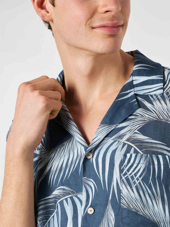 Mc2 Saint Barth Camicia Da Uomo Con Stampa Foglie
