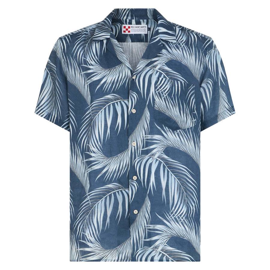 Mc2 Saint Barth Camicia Da Uomo Con Stampa Foglie