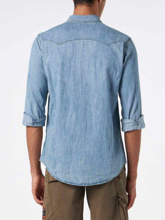 Mc2 Saint Barth Camicia Da Uomo In Cotone Denim
