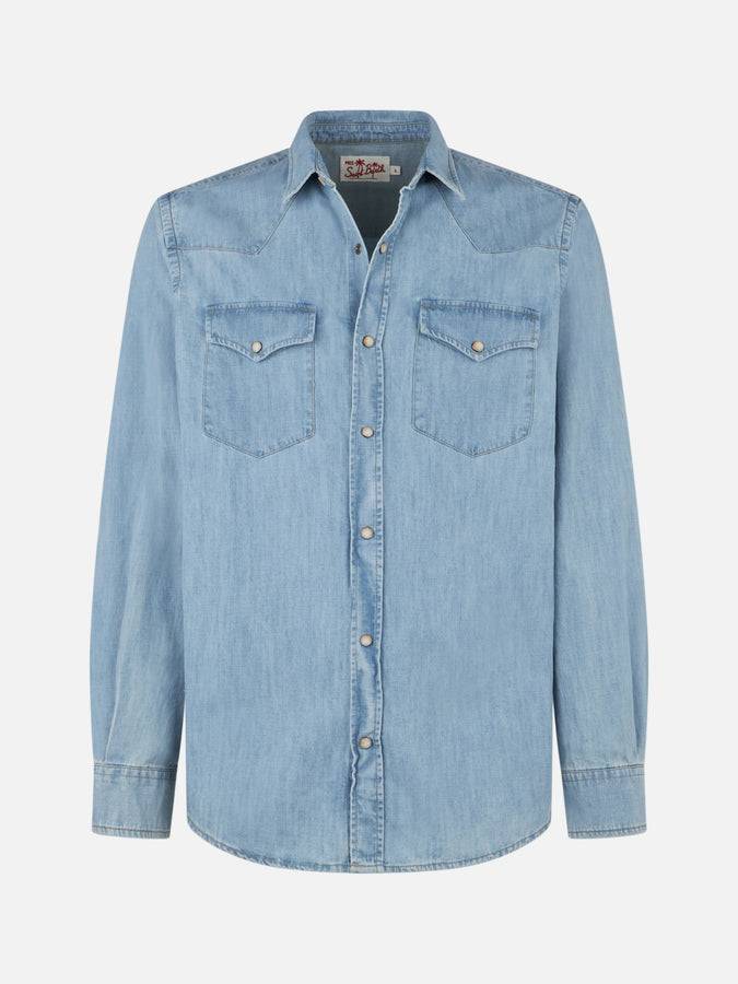 Mc2 Saint Barth Camicia Da Uomo In Cotone Denim