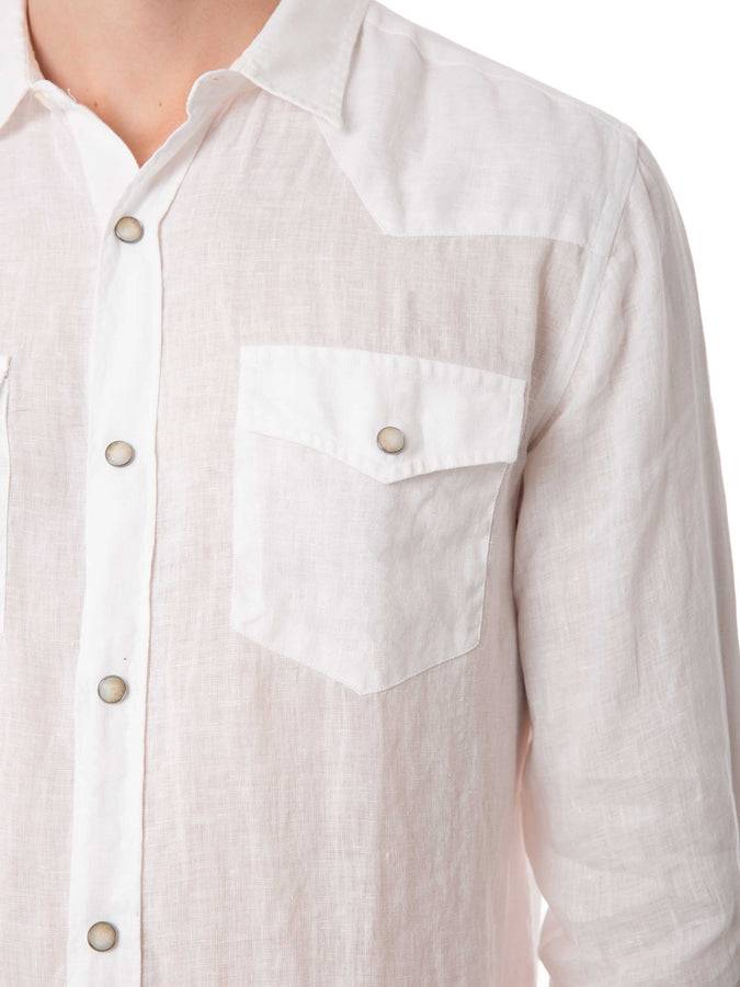 Mc2 Saint Barth Camicia Da Uomo In Lino Bianco