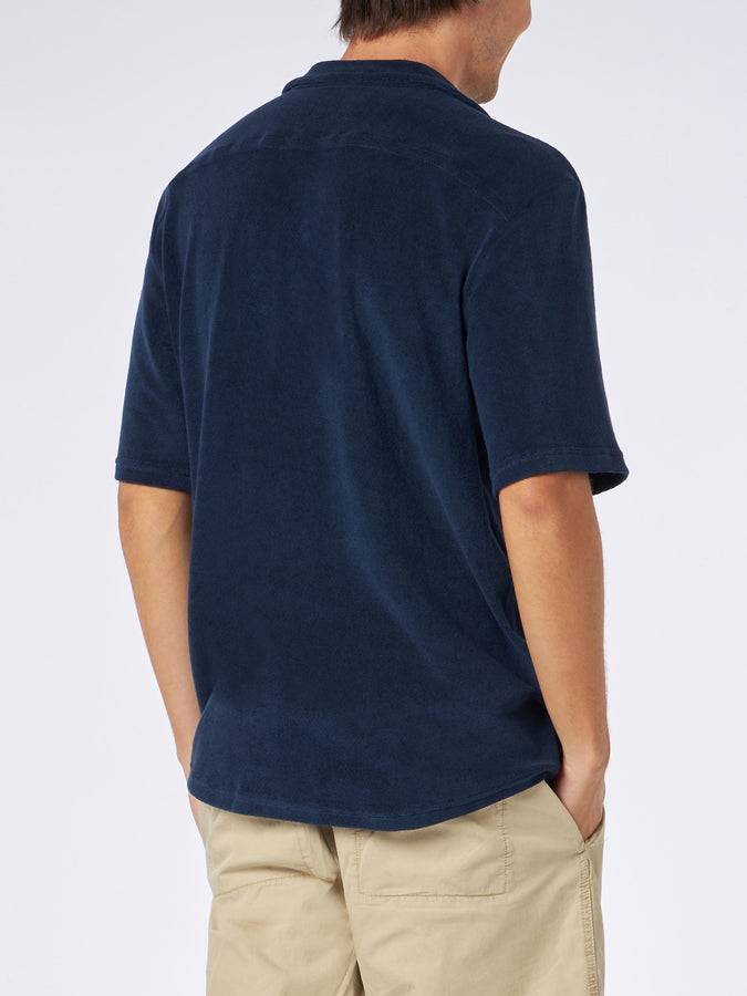 Mc2 Saint Barth Camicia Da Uomo In Spugna Blu Navy