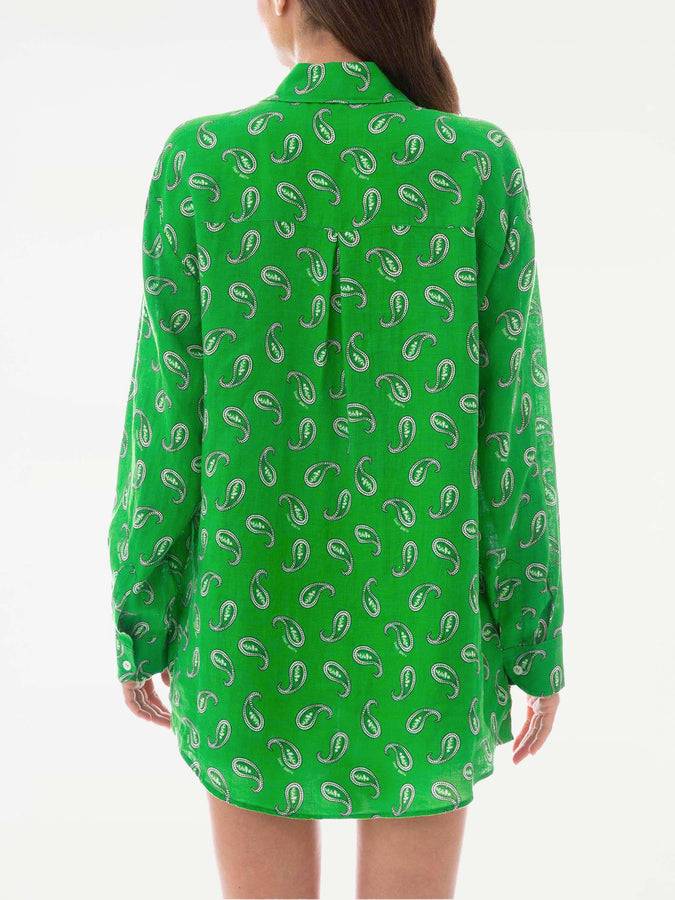 Mc2 Saint Barth Camicia In Lino Paisley Verde
