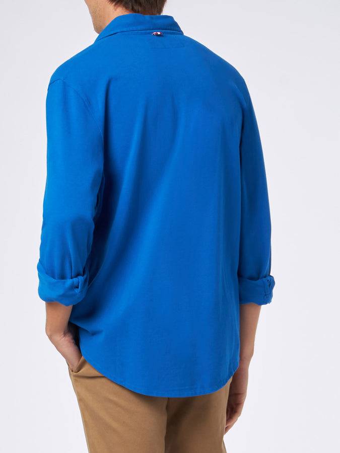 Mc2 Saint Barth Camicia Polo Piquet Bluette