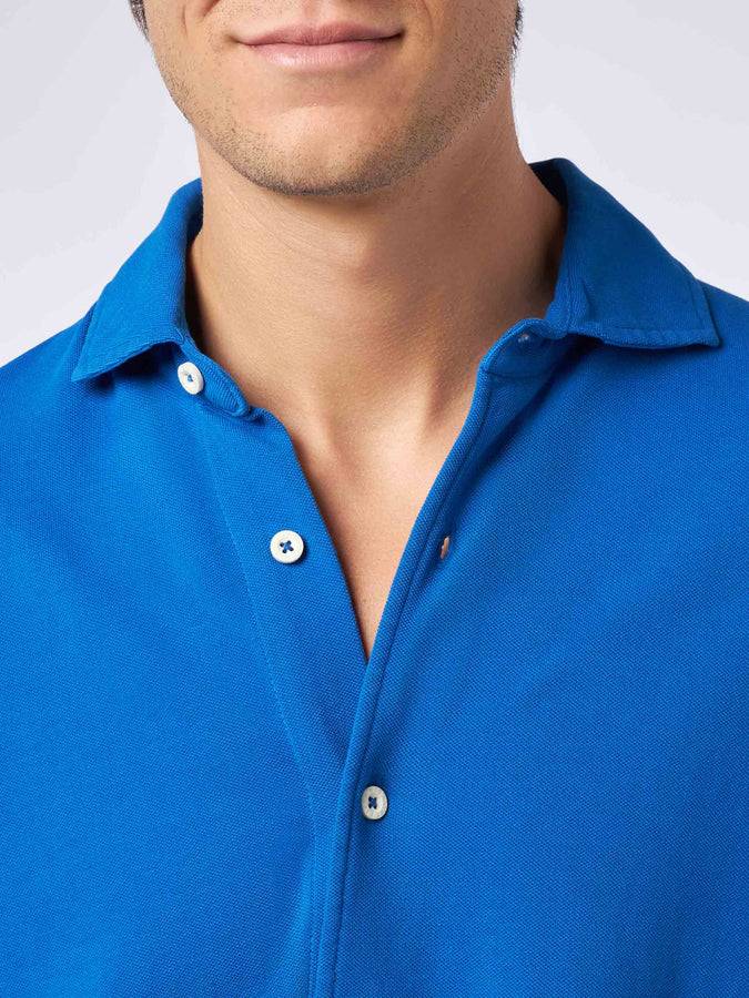 Mc2 Saint Barth Camicia Polo Piquet Bluette