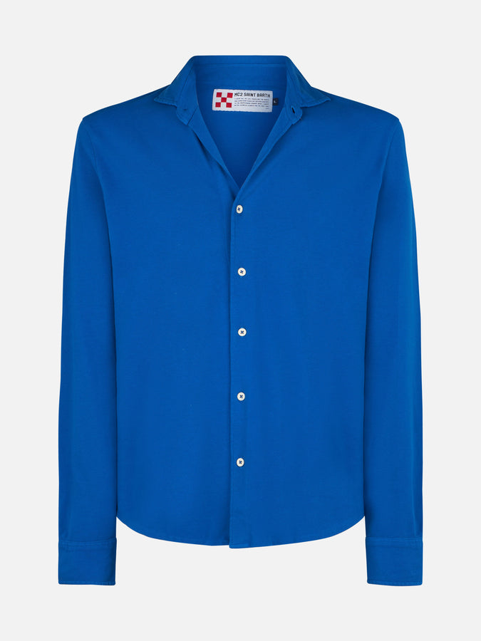 Mc2 Saint Barth Camicia Polo Piquet Bluette