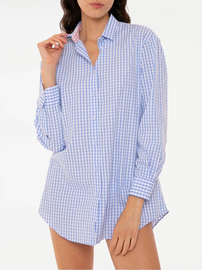 Mc2 Saint Barth Camicia Vichy con ricamo St. Barth