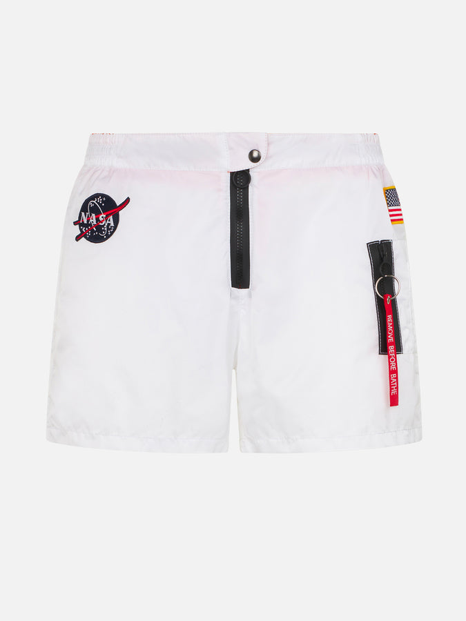 Mc2 Saint Barth Costume da bagno bianco con toppe