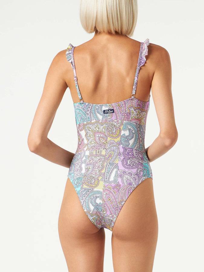 Mc2 Saint Barth Costume Intero Con Volant Paisley