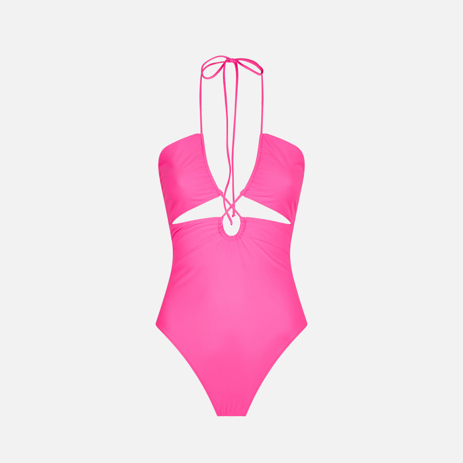 Mc2 Saint Barth Costume Intero Cut Out Rosa Fluo