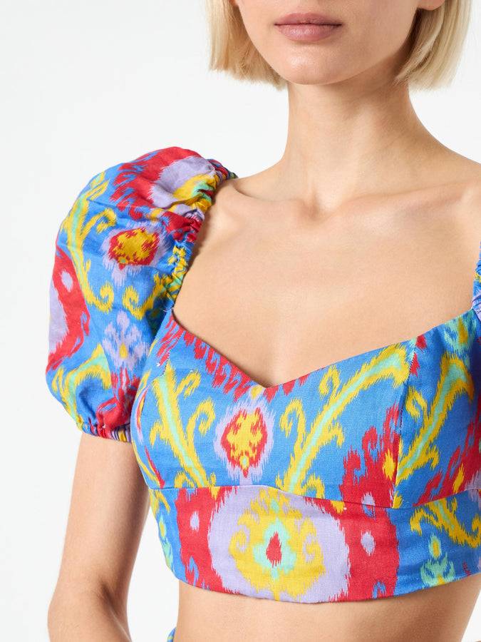 Mc2 Saint Barth Crop Top Con Stampa Ikat