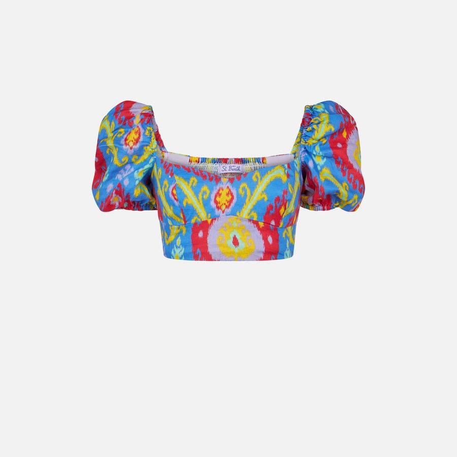 Mc2 Saint Barth Crop Top Con Stampa Ikat