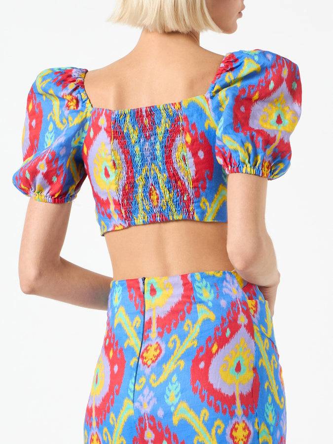 Mc2 Saint Barth Crop Top Con Stampa Ikat