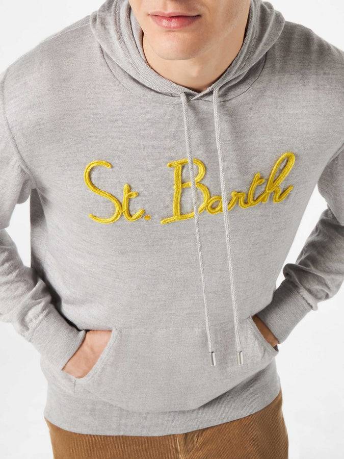 Mc2 Saint Barth Felpa Da Uomo Grigia Con Cappuccio