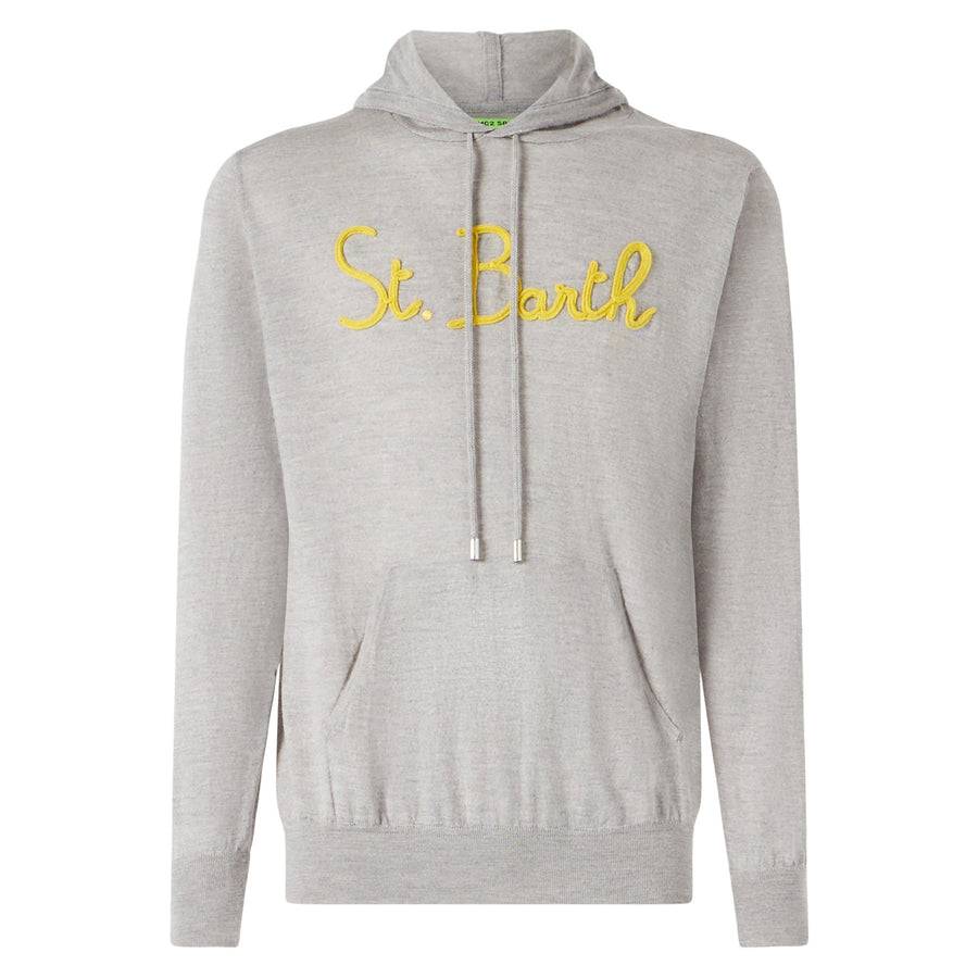 Mc2 Saint Barth Felpa Da Uomo Grigia Con Cappuccio