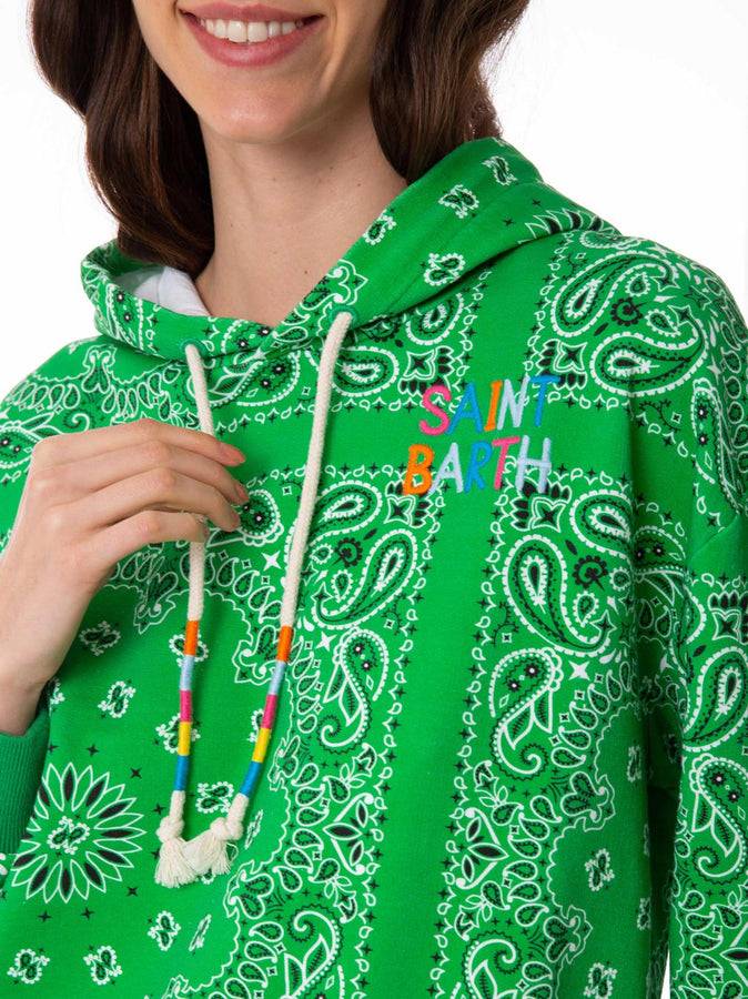 Mc2 Saint Barth Felpa In Cotone Con Stampa Bandana