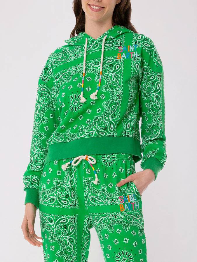 Mc2 Saint Barth Felpa in cotone con stampa bandana