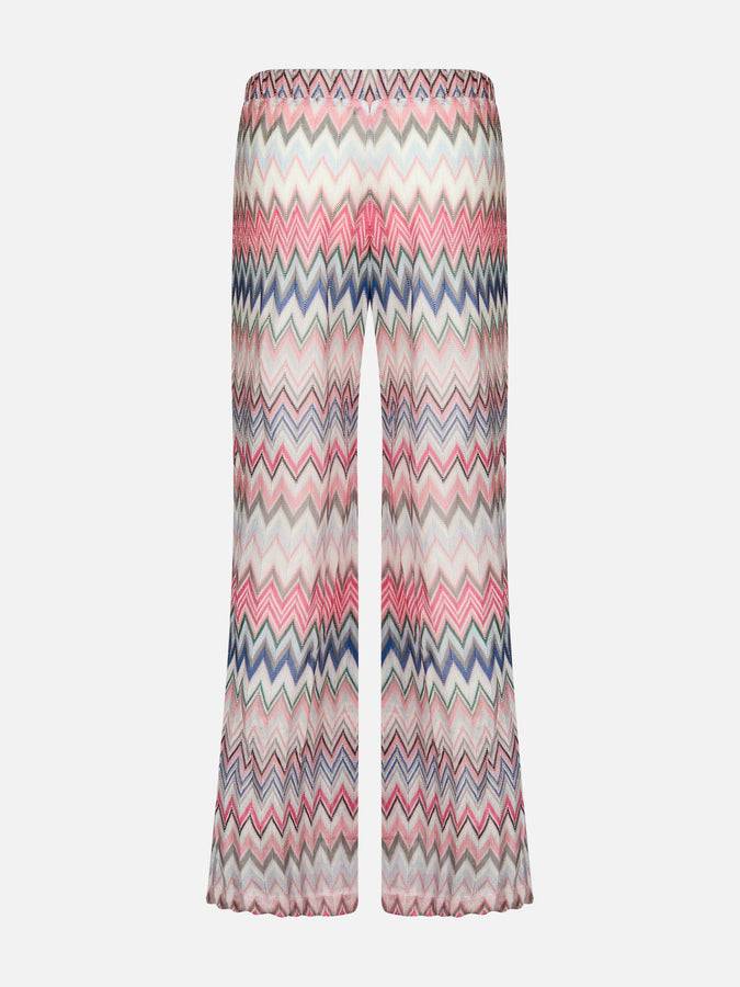 Mc2 Saint Barth Girl Pink Knitted Palazzo Pants