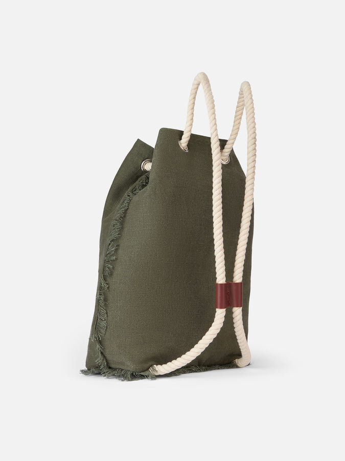 Mc2 Saint Barth Green Boat Linen Backpack