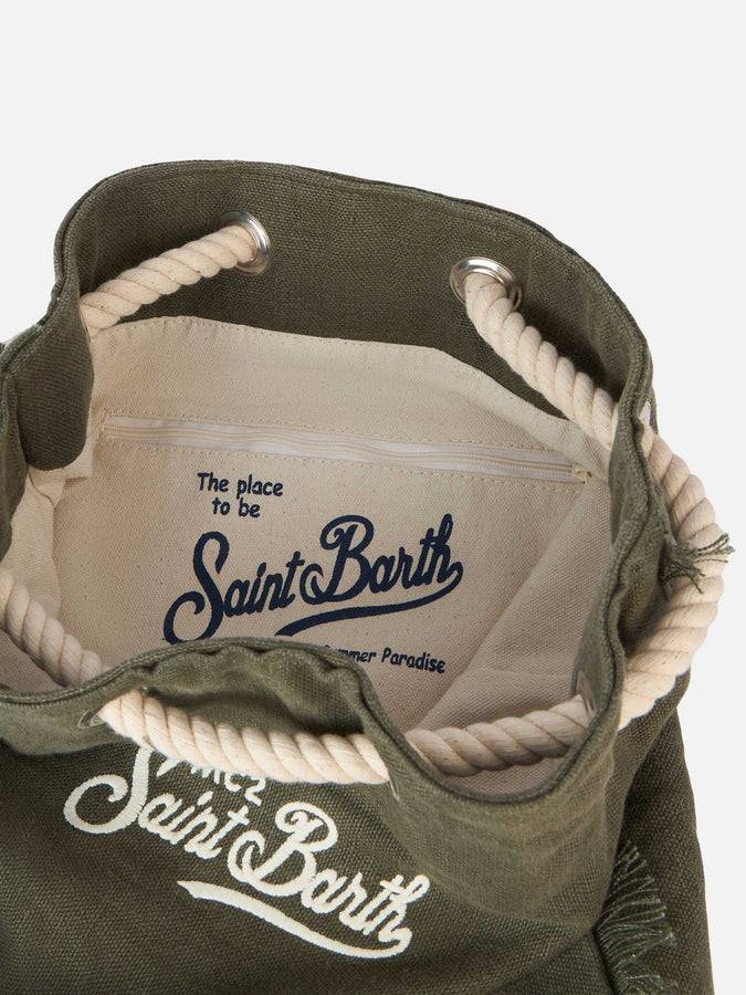 Mc2 Saint Barth Green Boat Linen Backpack