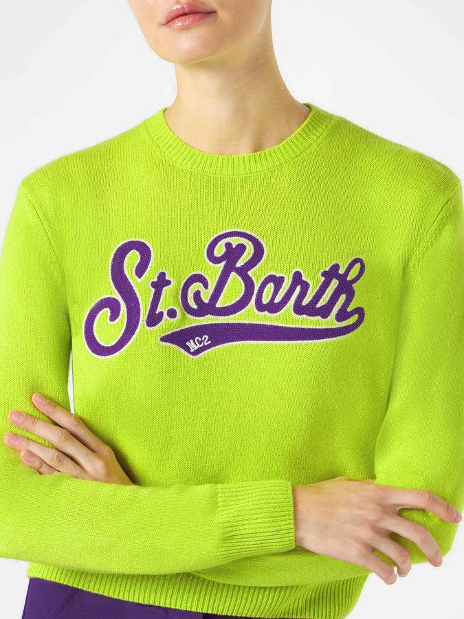 Mc2 Saint Barth Maglia Da Donna Corto Verde Acido