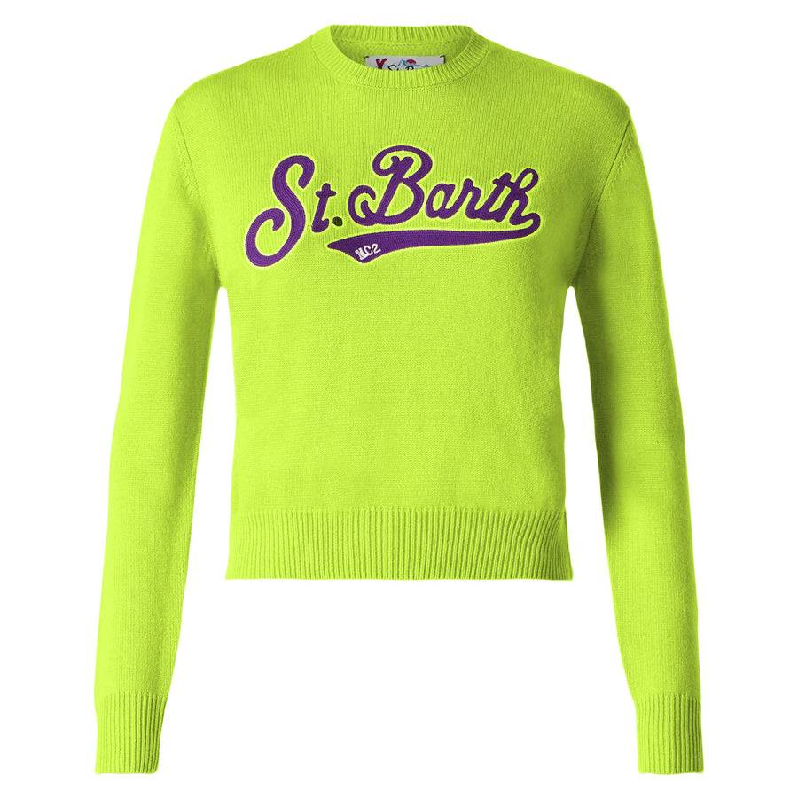 Mc2 Saint Barth Maglia Da Donna Corto Verde Acido