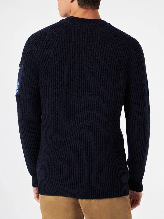Mc2 Saint Barth Maglia Da Uomo Blu A Costine