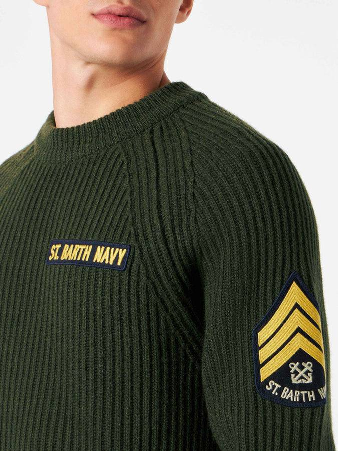 Mc2 Saint Barth Maglia Da Uomo Verde A Costine