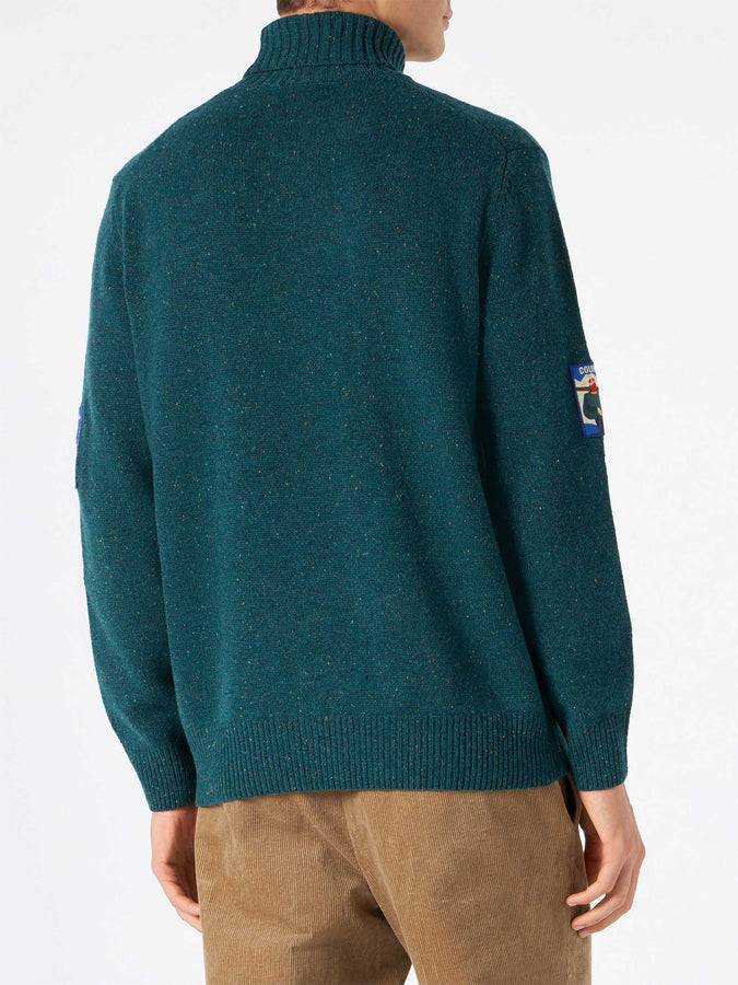 Mc2 Saint Barth Maglia Da Uomo Verde Collo Alto