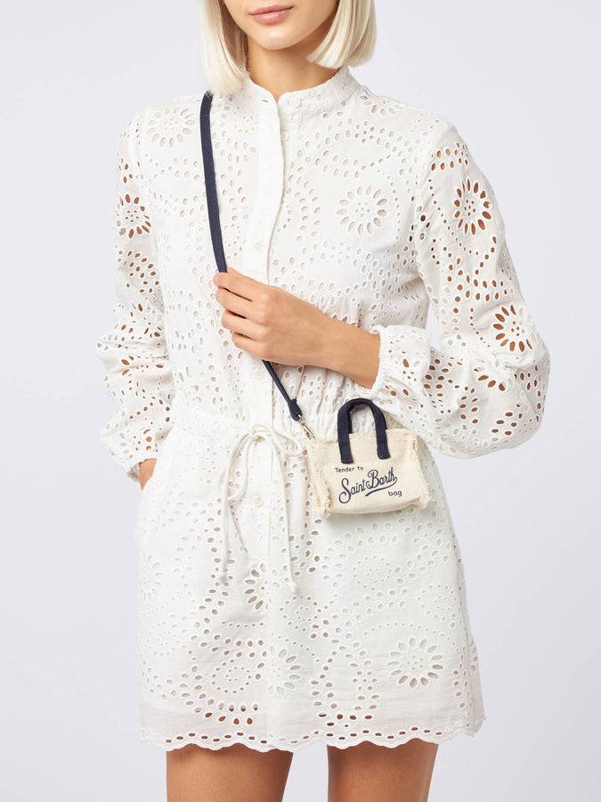 Mc2 Saint Barth Off-white Cotton Canvas Key Holder