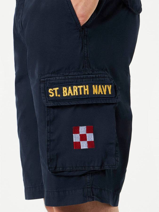 Mc2 Saint Barth Pantaloncini Cargo In Cotone Blu