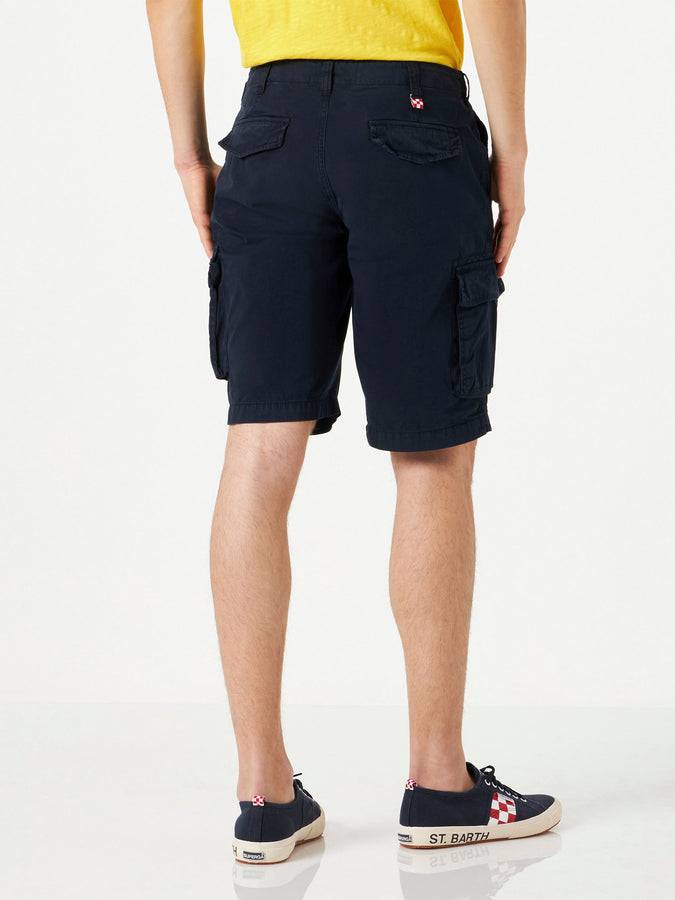 Mc2 Saint Barth Pantaloncini Cargo In Cotone Blu