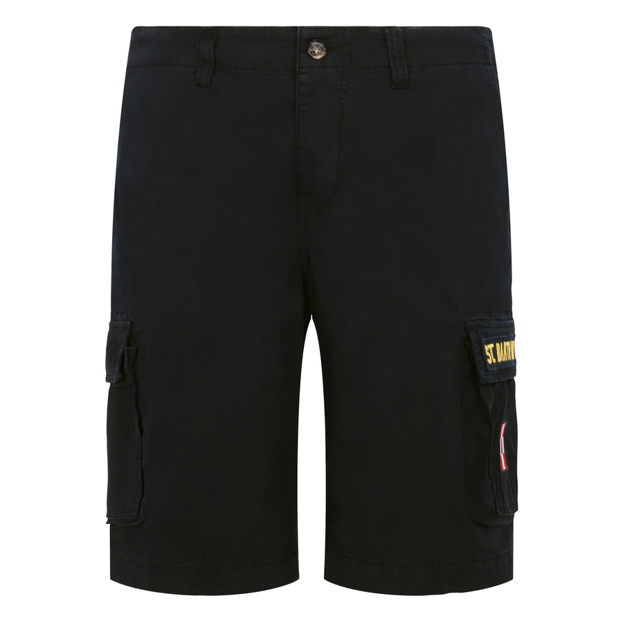 Mc2 Saint Barth Pantaloncini Cargo In Cotone Blu