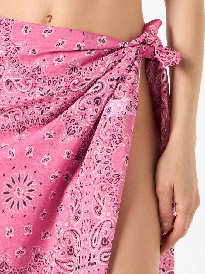 Mc2 Saint Barth Pareo In Cotone Con Stampa Bandana