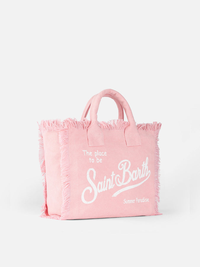 Mc2 Saint Barth Pink Cotton Canvas Colette Handbag