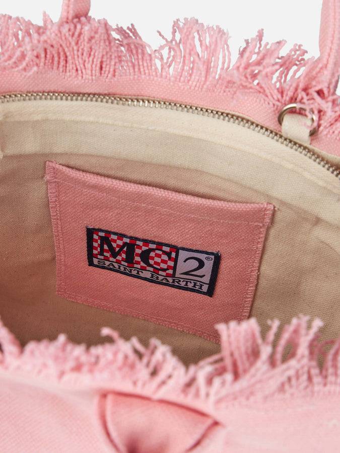 Mc2 Saint Barth Pink Cotton Canvas Colette Handbag