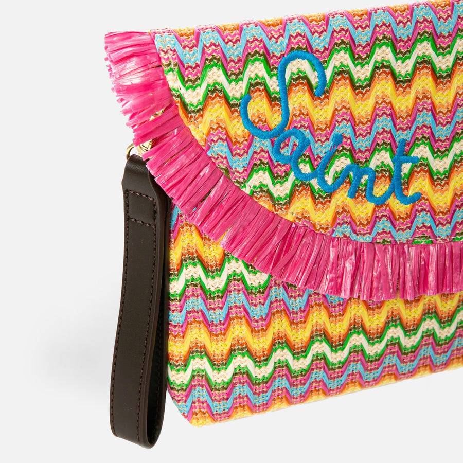 Mc2 Saint Barth Pochette In Paglia Con Frange