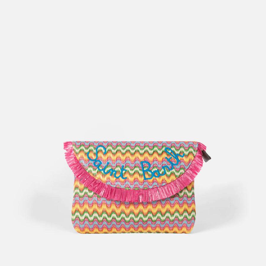 Mc2 Saint Barth Pochette in paglia con frange