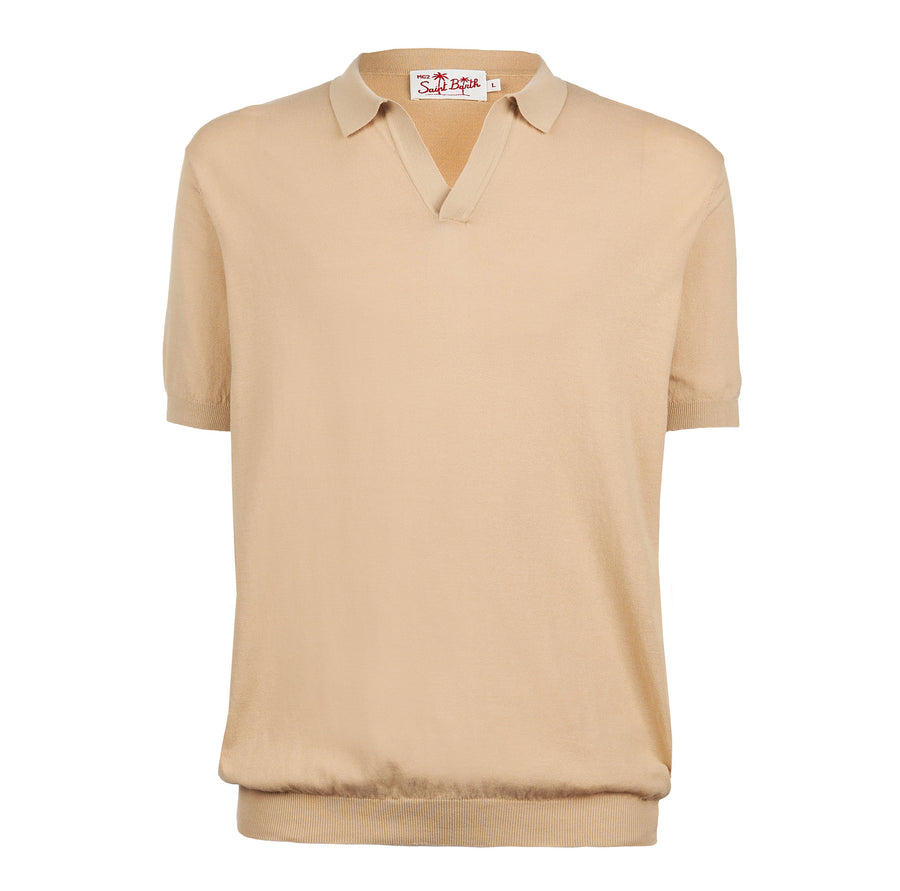 Mc2 Saint Barth Polo Da Uomo Beige In Maglia