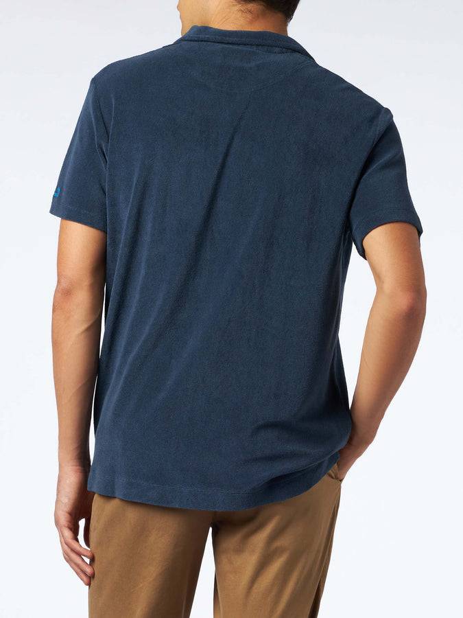 Mc2 Saint Barth Polo Da Uomo In Spugna Blu Navy