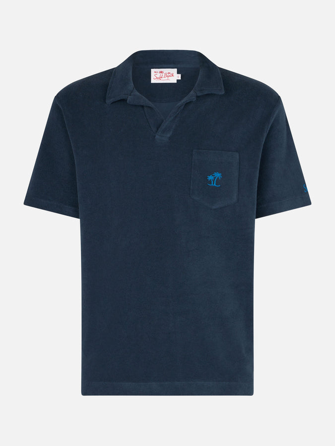 Mc2 Saint Barth Polo Da Uomo In Spugna Blu Navy
