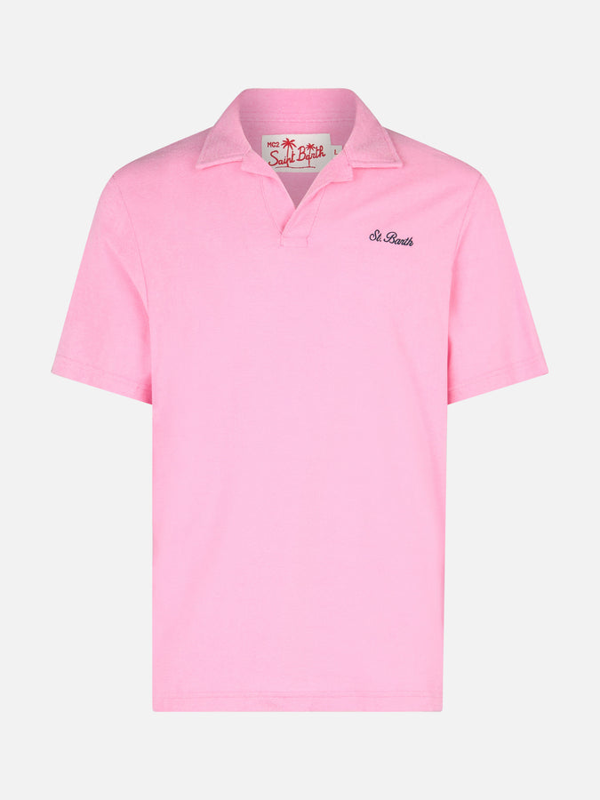 Mc2 Saint Barth Polo Da Uomo In Spugna Rosa Jeremy
