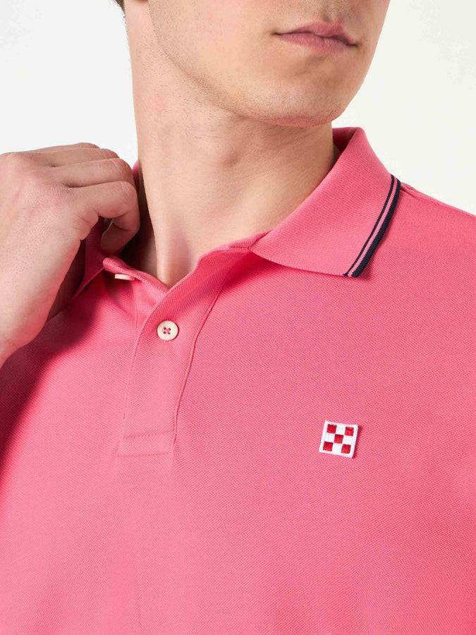 Mc2 Saint Barth Polo Da Uomo Piquet Rosa Fluo